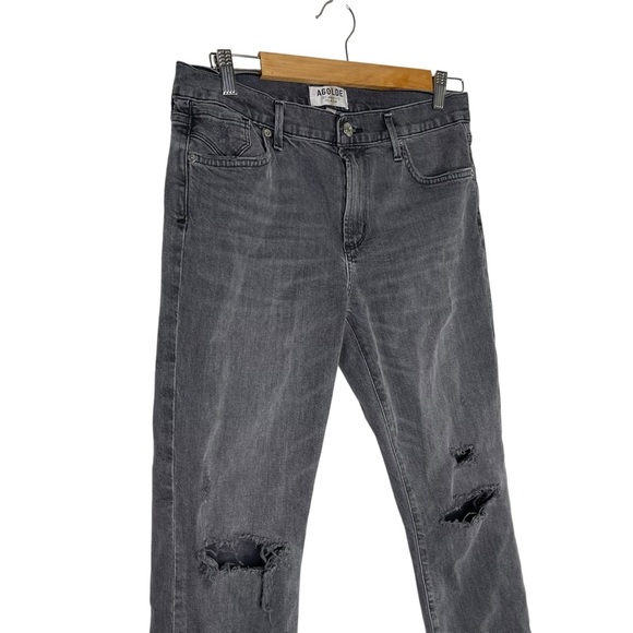 Agolde Sophie High Rise Skinny Crop Distressed Jeans Maverik Grey Size 28 - Picture 4 of 8
